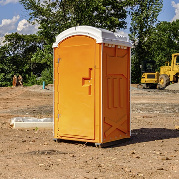 how often are the porta potties cleaned and serviced during a rental period in Badger Lee